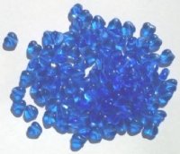 100 6mm Transparent Sapphire Glass Heart Beads